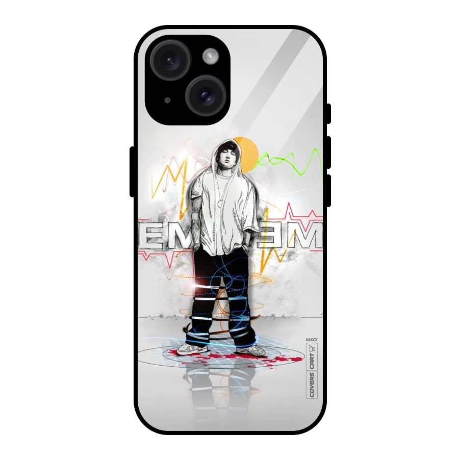 Rap King Eminem Glass Back Case for iPhone 15