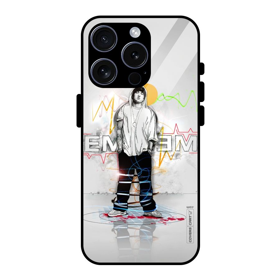 Rap King Eminem Glass Back Case for iPhone 15 Pro