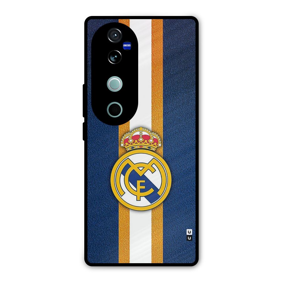 Real Madrid Stripes Metal Back Case for Vivo V40 Pro