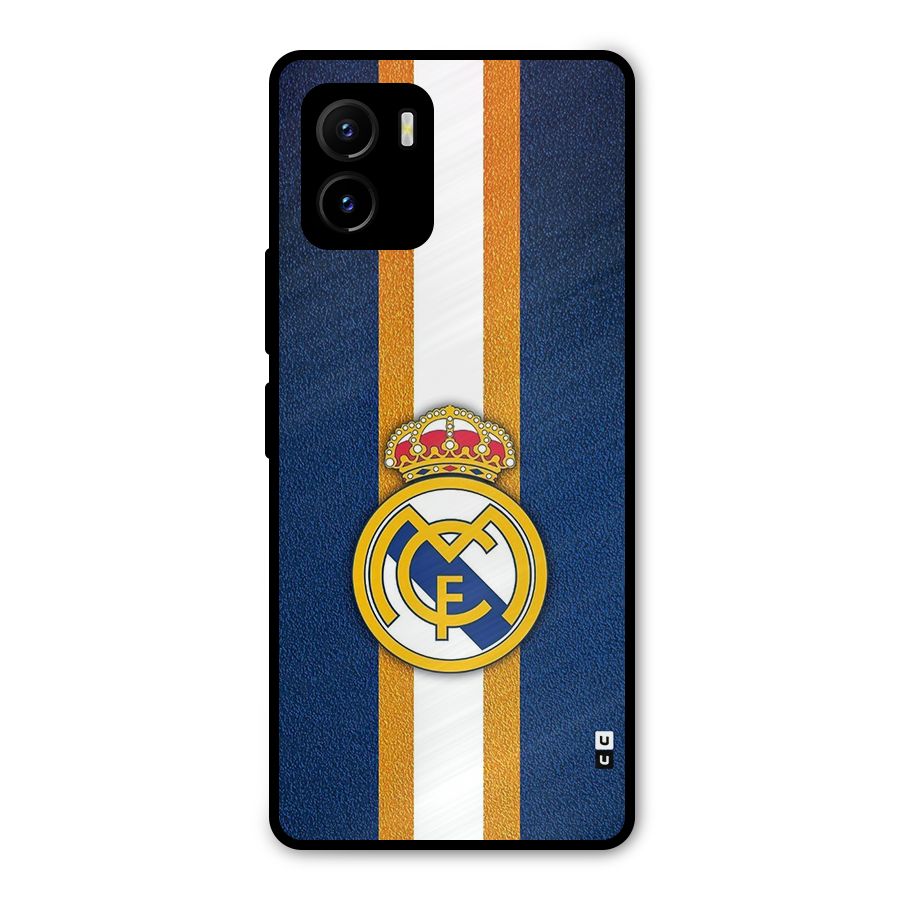 Real Madrid Stripes Metal Back Case for Vivo Y15s
