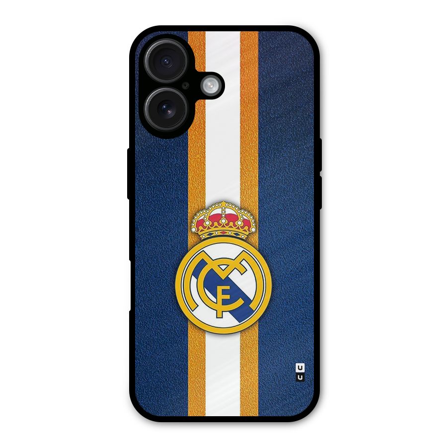 Real Madrid Stripes Metal Back Case for iPhone 16