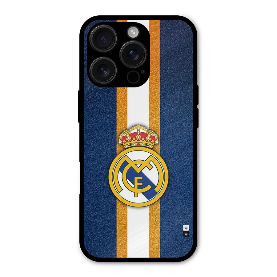 Real Madrid Stripes Metal Back Case for iPhone 16 Pro