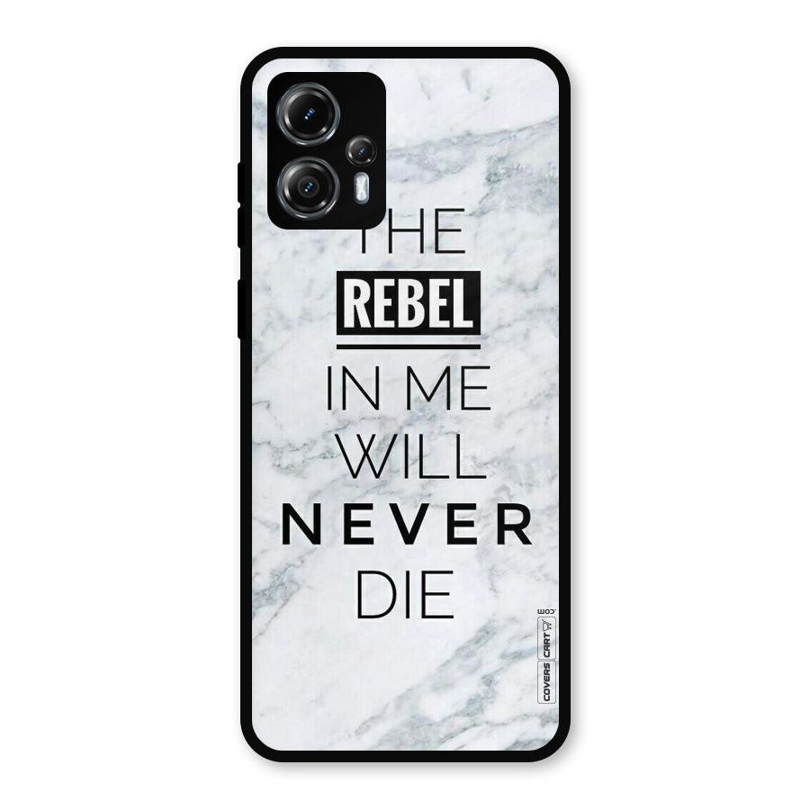 Rebel Will Not Die Metal Back Case for Moto G13