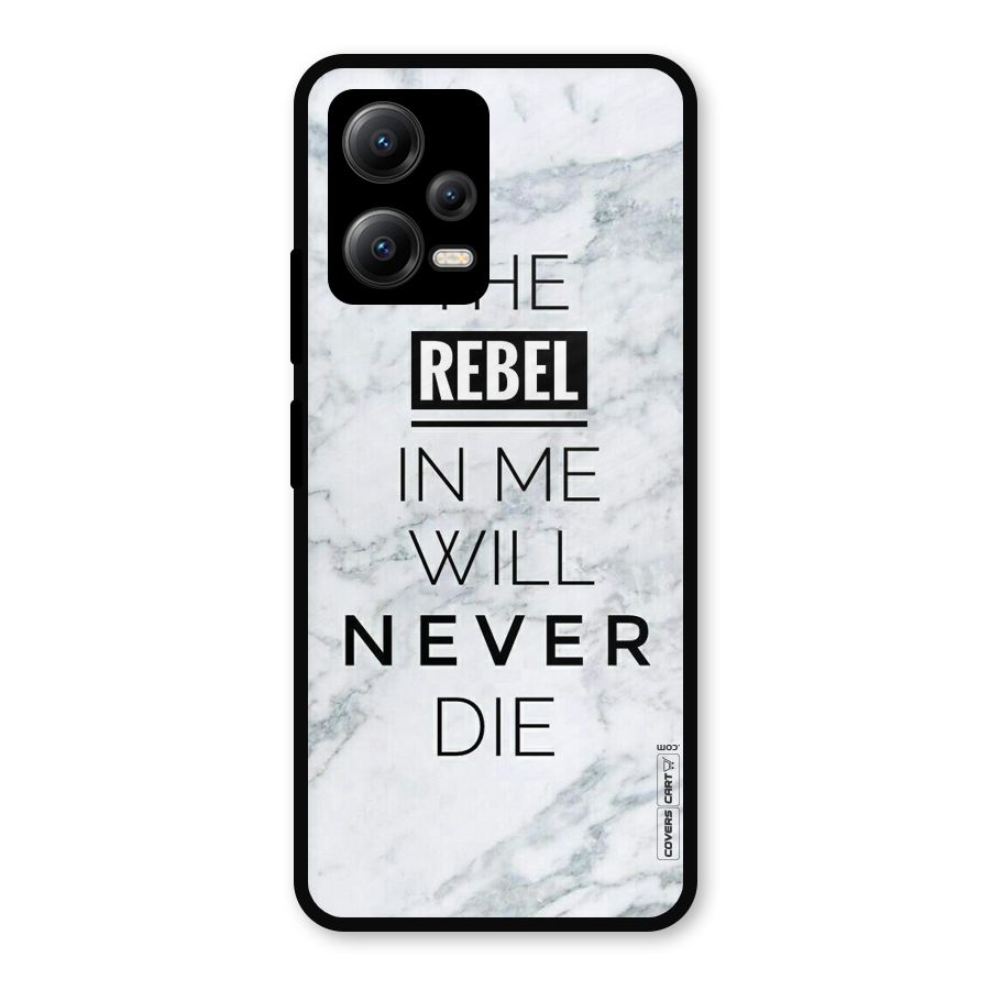 Rebel Will Not Die Metal Back Case for Redmi Note 12 5G