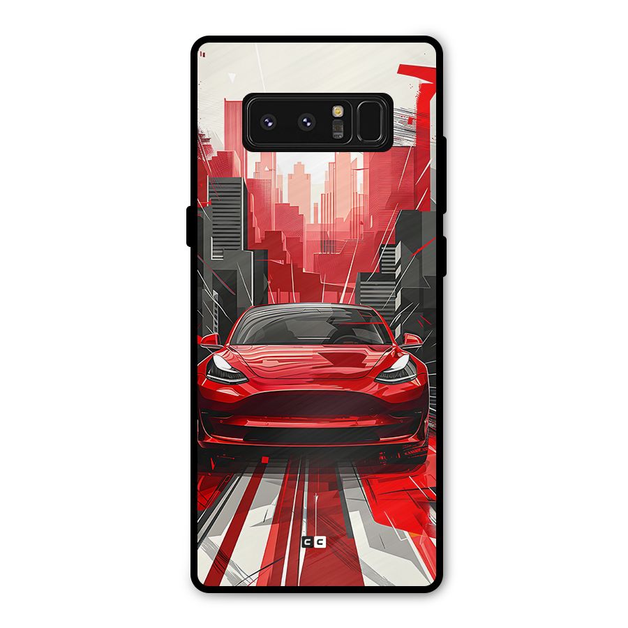 Red And Black Car Metal Back Case for Galaxy Note 8