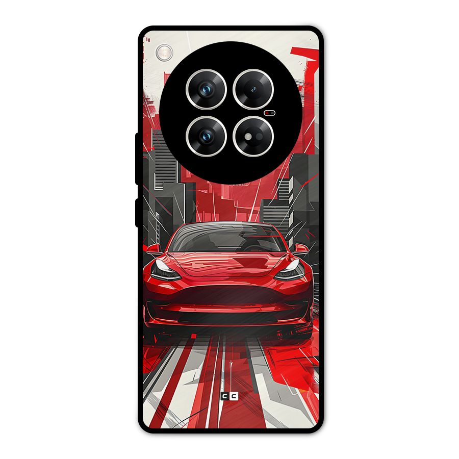 Red And Black Car Metal Back Case for Infinix Zero 40 5G