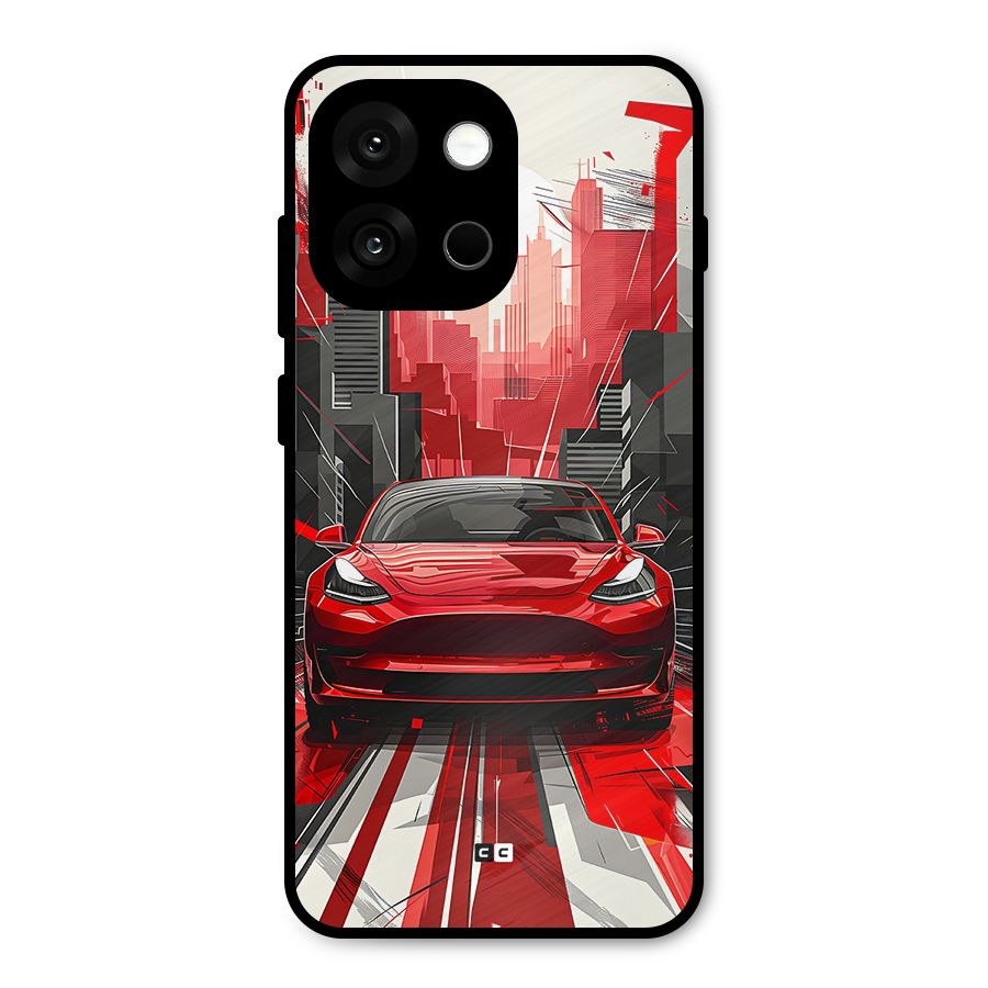 Red And Black Car Metal Back Case for OnePlus 13s