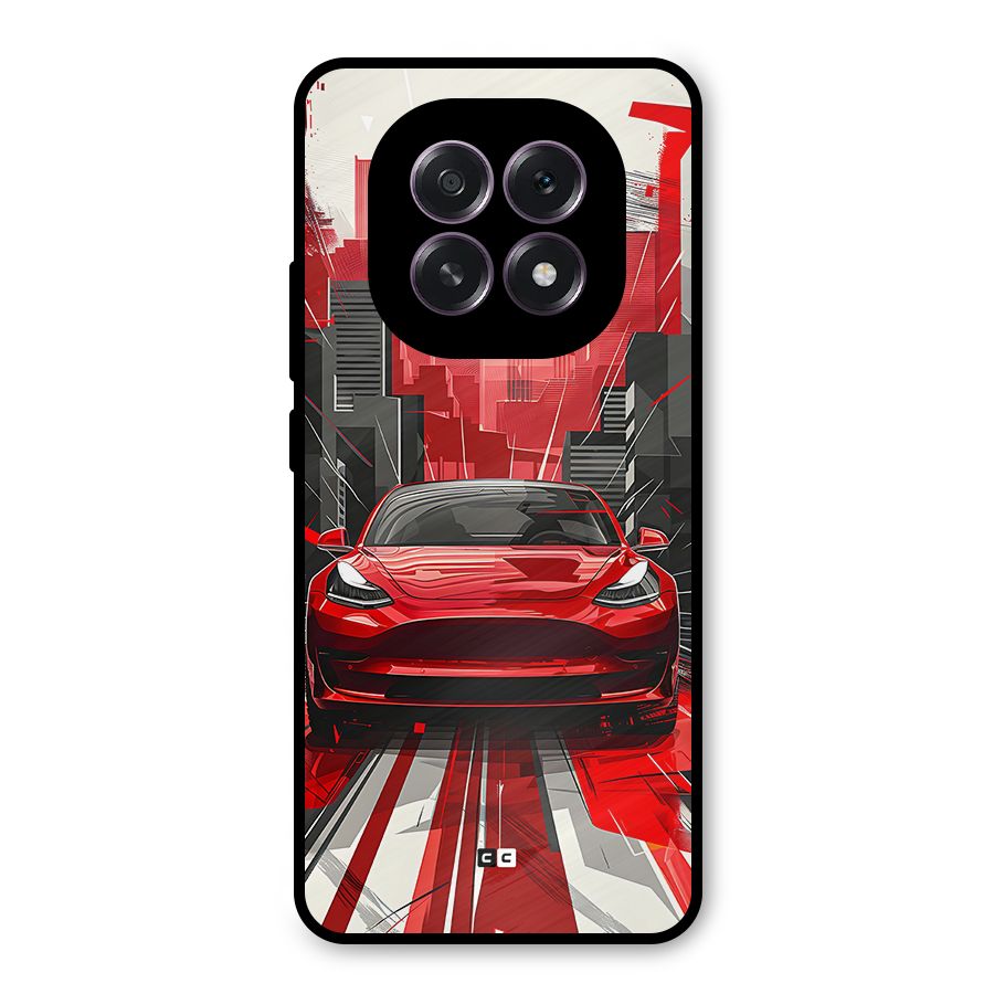 Red And Black Car Metal Back Case for Oppo F29