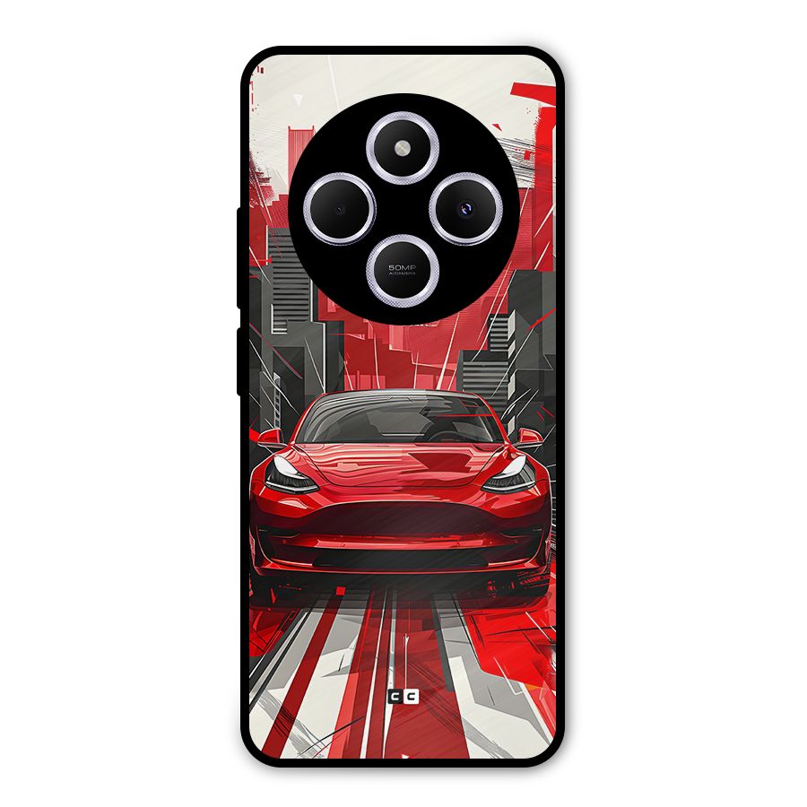 Red And Black Car Metal Back Case for Redmi A4