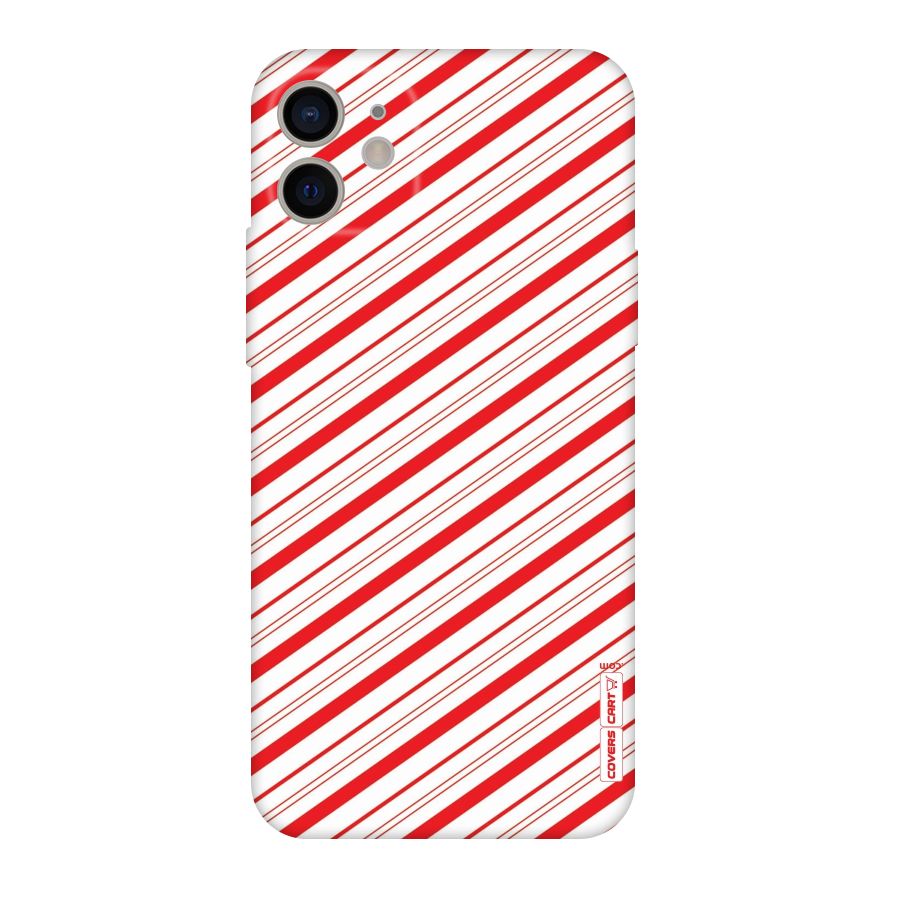 Red And White Diagonal Stripes Original Polycarbonate Back Case for iPhone 11