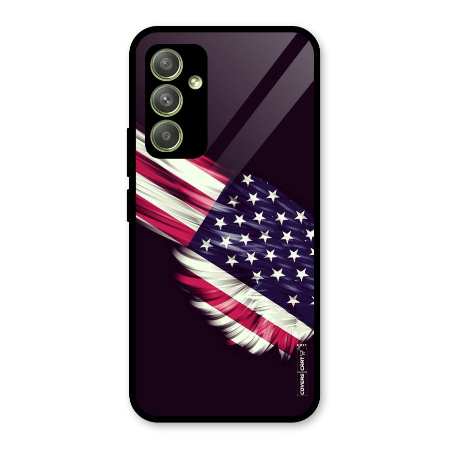 Red And White Stripes Stars Glass Back Case for Galaxy A54