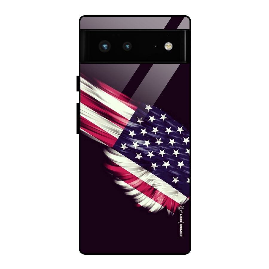 Red And White Stripes Stars Glass Back Case for Google Pixel 6