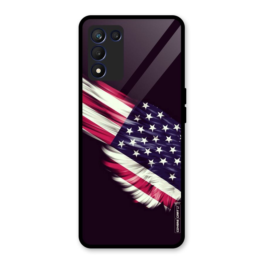 Red And White Stripes Stars Glass Back Case for Realme 9 5G Speed