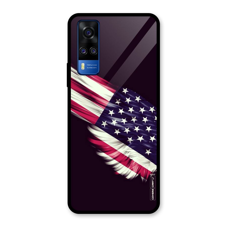 Red And White Stripes Stars Glass Back Case for Vivo Y31
