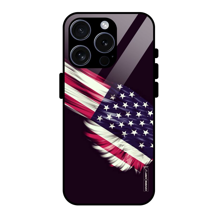 Red And White Stripes Stars Glass Back Case for iPhone 15 Pro
