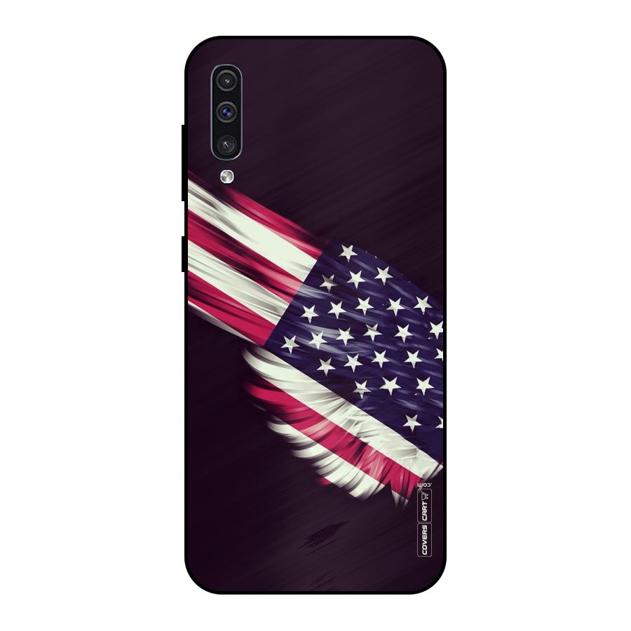 Red And White Stripes Stars Metal Back Case for Galaxy A30s