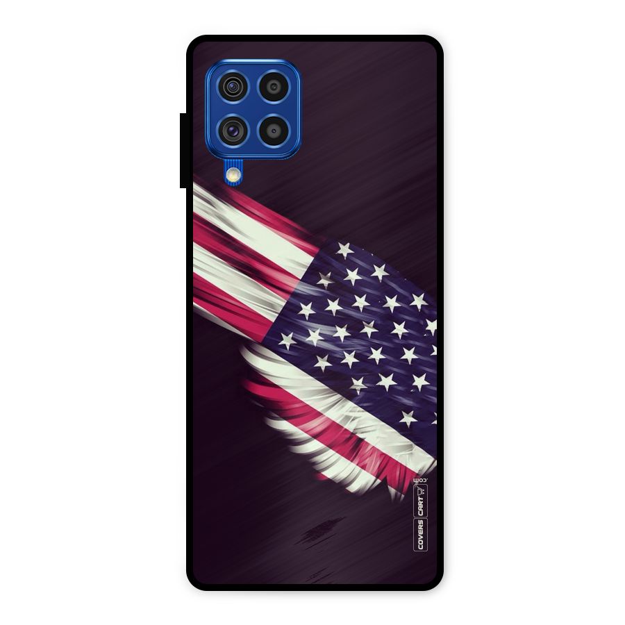 Red And White Stripes Stars Metal Back Case for Galaxy F62