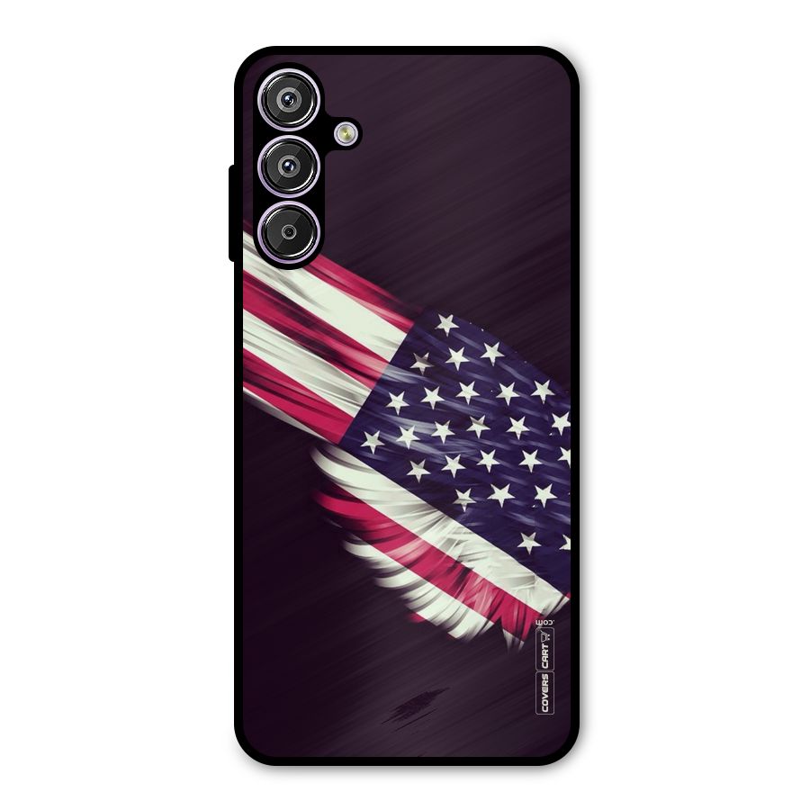 Red And White Stripes Stars Metal Back Case for Galaxy M15