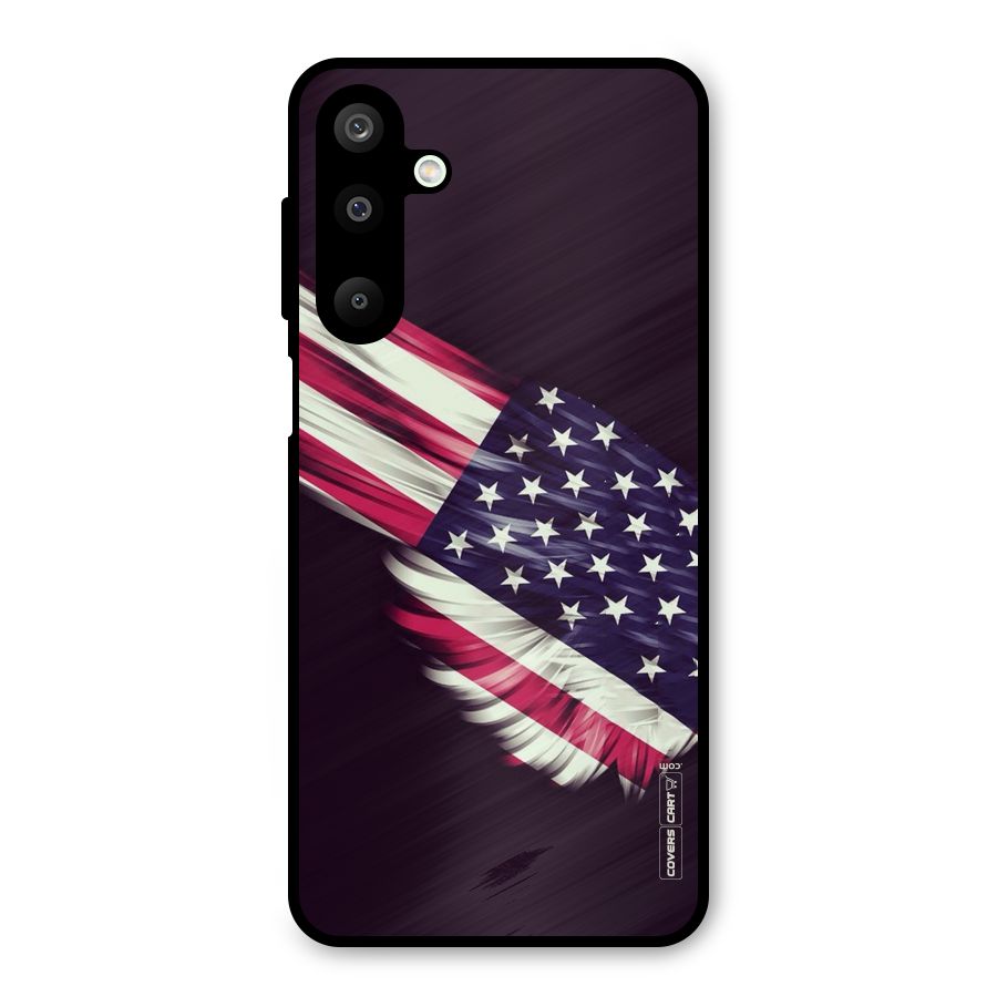 Red And White Stripes Stars Metal Back Case for Galaxy M16