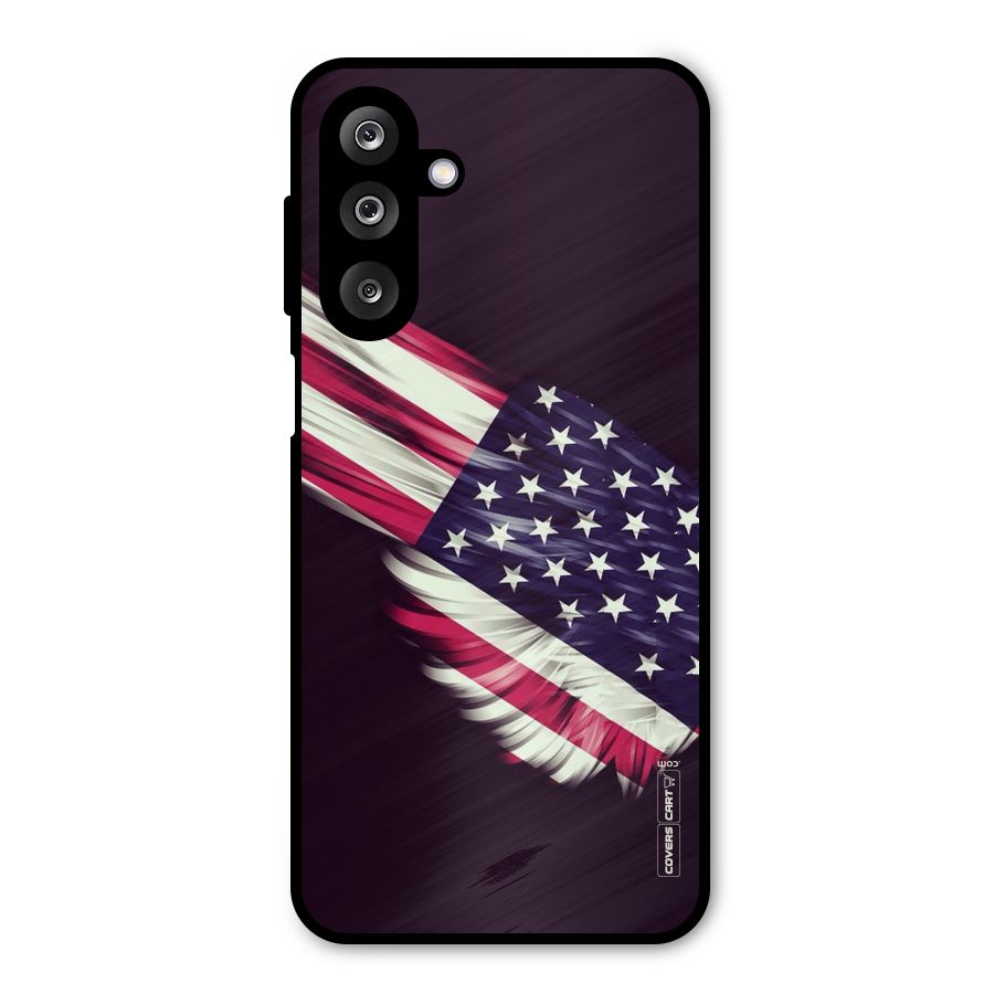 Red And White Stripes Stars Metal Back Case for Galaxy M36