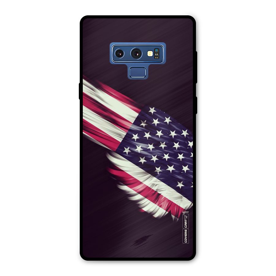 Red And White Stripes Stars Metal Back Case for Galaxy Note 9