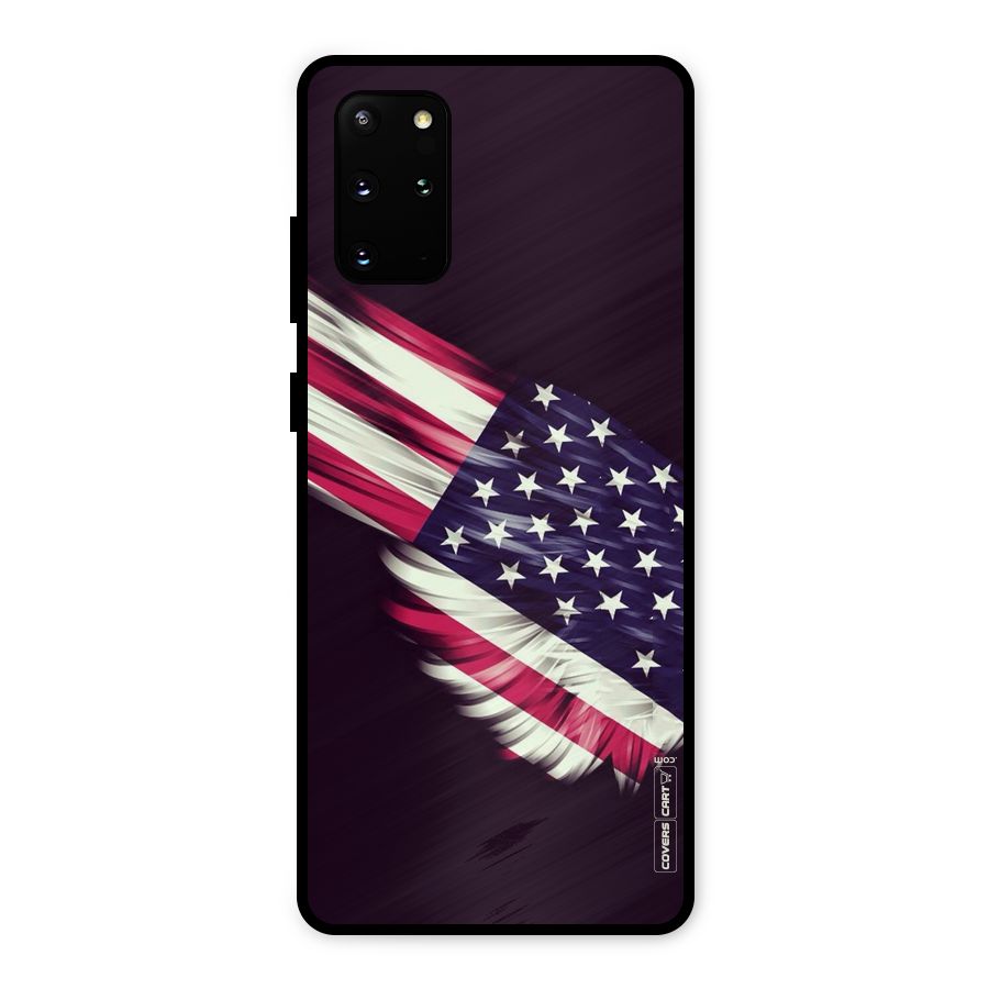 Red And White Stripes Stars Metal Back Case for Galaxy S20 Plus
