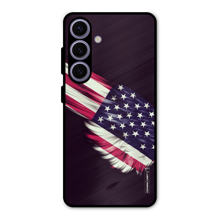 Red And White Stripes Stars Metal Back Case for Galaxy S24