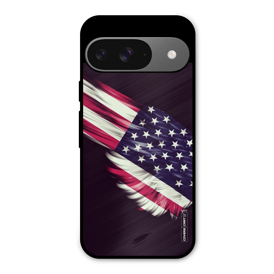 Red And White Stripes Stars Metal Back Case for Google Pixel 9