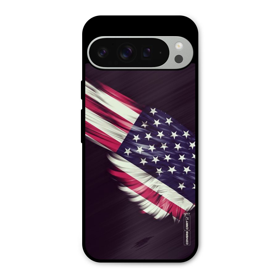 Red And White Stripes Stars Metal Back Case for Google Pixel 9 Pro XL