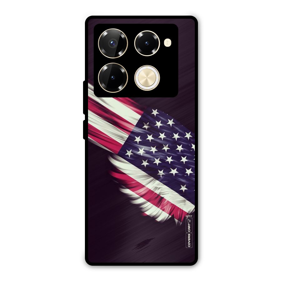 Red And White Stripes Stars Metal Back Case for Infinix Note 40 Pro