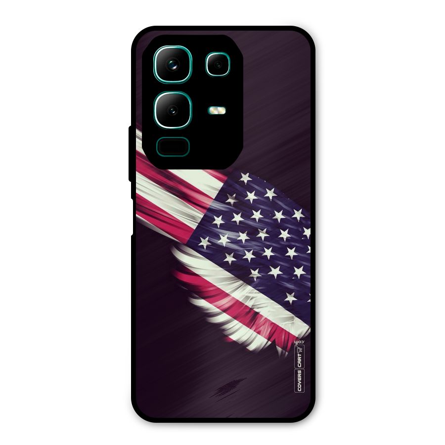 Red And White Stripes Stars Metal Back Case for Infinix Note 50x