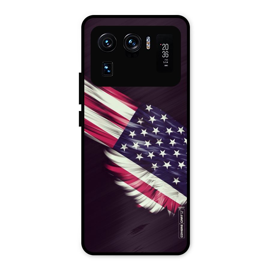 Red And White Stripes Stars Metal Back Case for Mi 11 Ultra