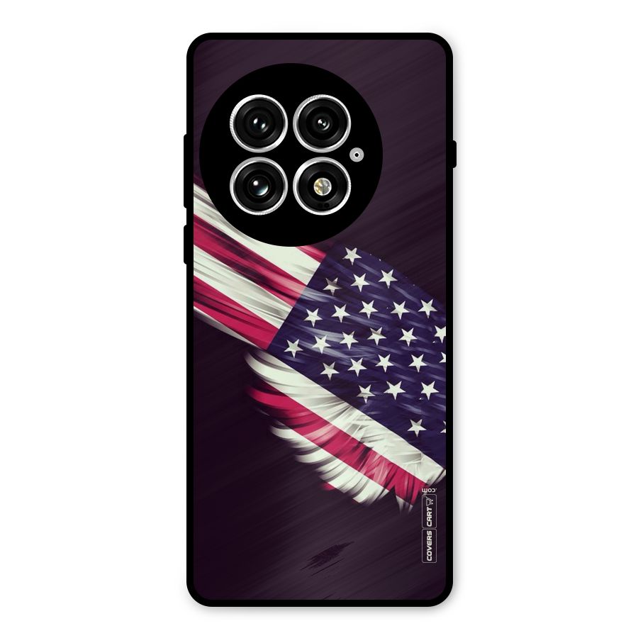 Red And White Stripes Stars Metal Back Case for OnePlus 13