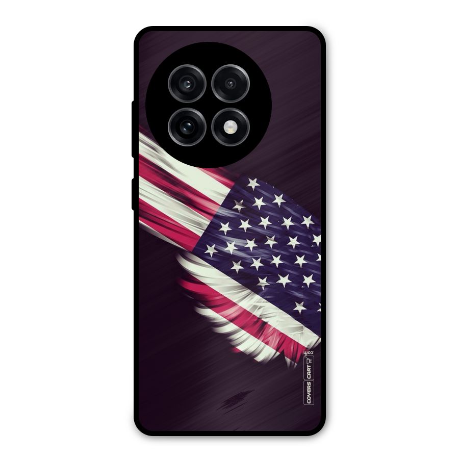 Red And White Stripes Stars Metal Back Case for OnePlus 13R