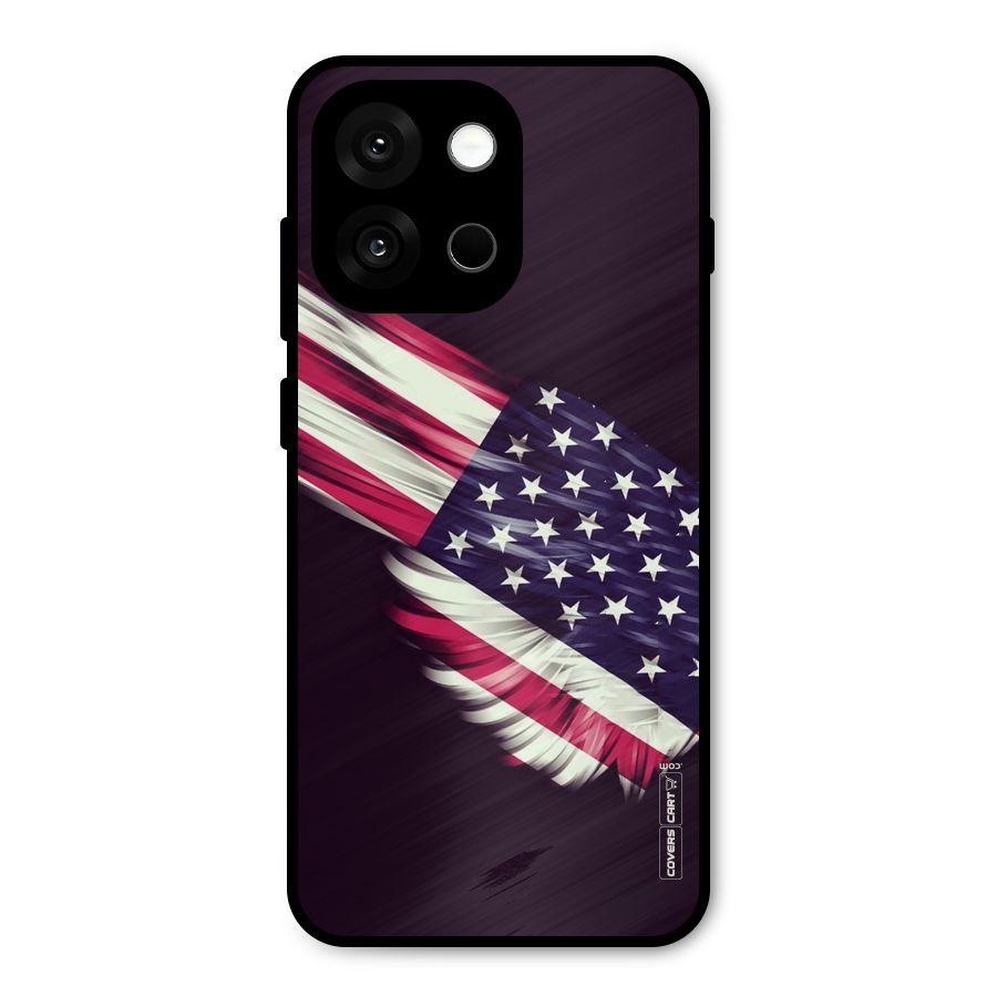 Red And White Stripes Stars Metal Back Case for OnePlus 13s