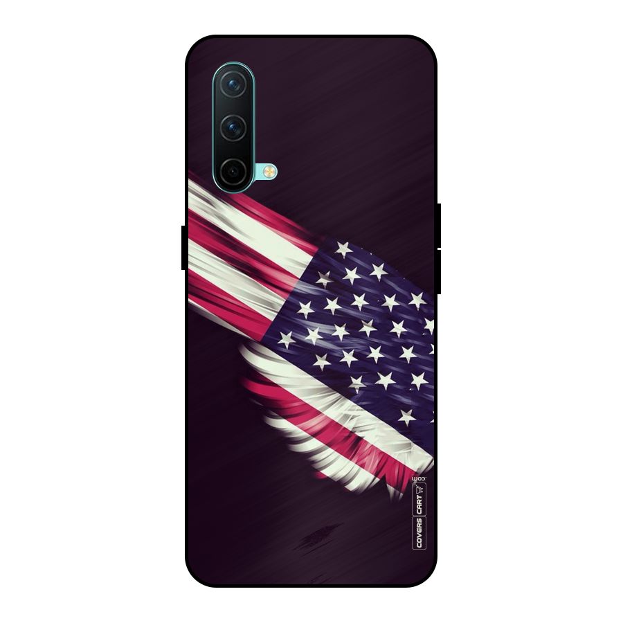 Red And White Stripes Stars Metal Back Case for OnePlus Nord CE 5G