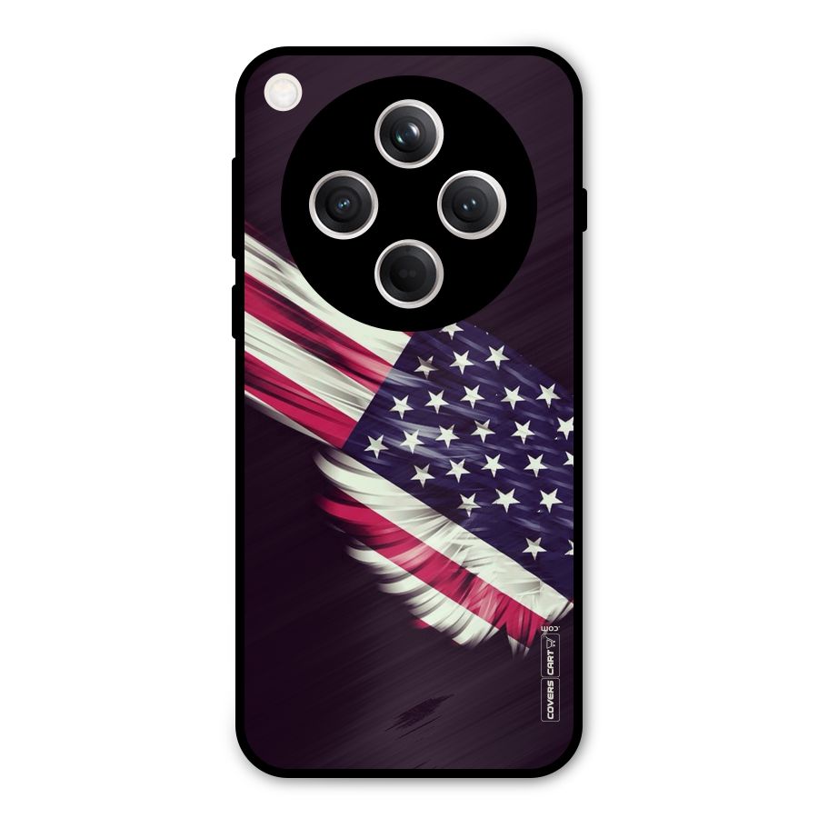 Red And White Stripes Stars Metal Back Case for Oppo Find X8