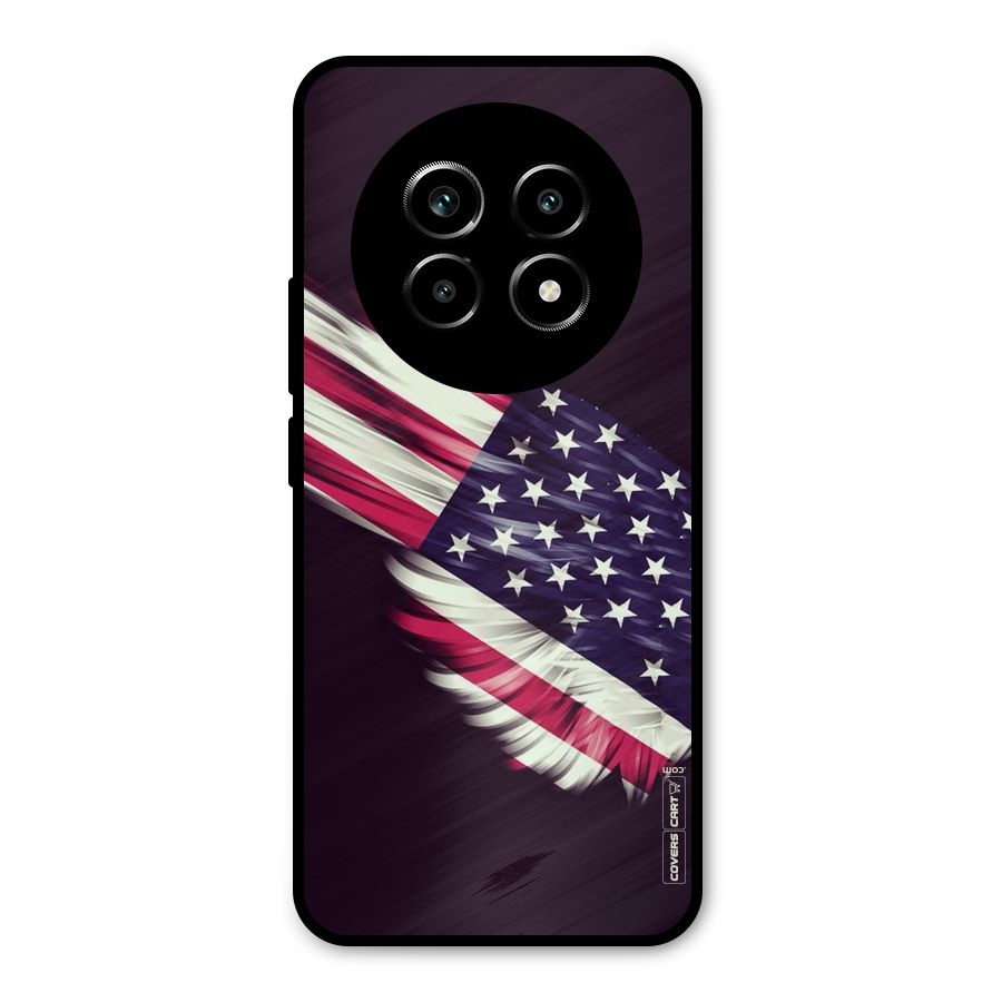 Red And White Stripes Stars Metal Back Case for Realme 13 Pro