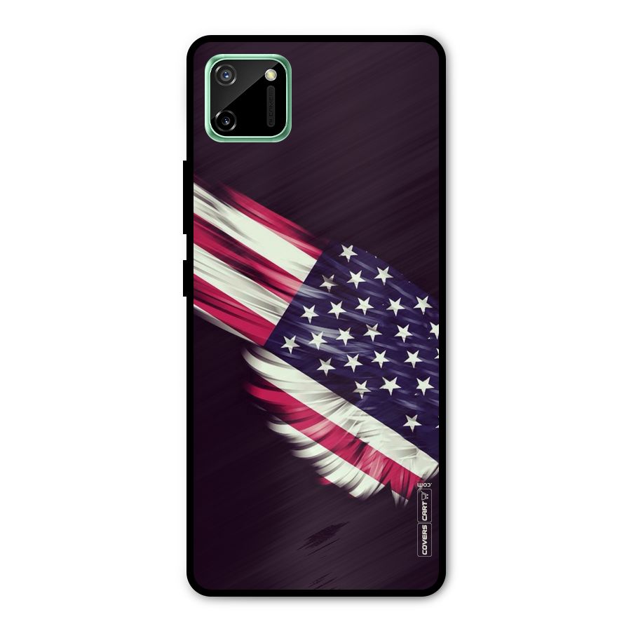 Red And White Stripes Stars Metal Back Case for Realme C11