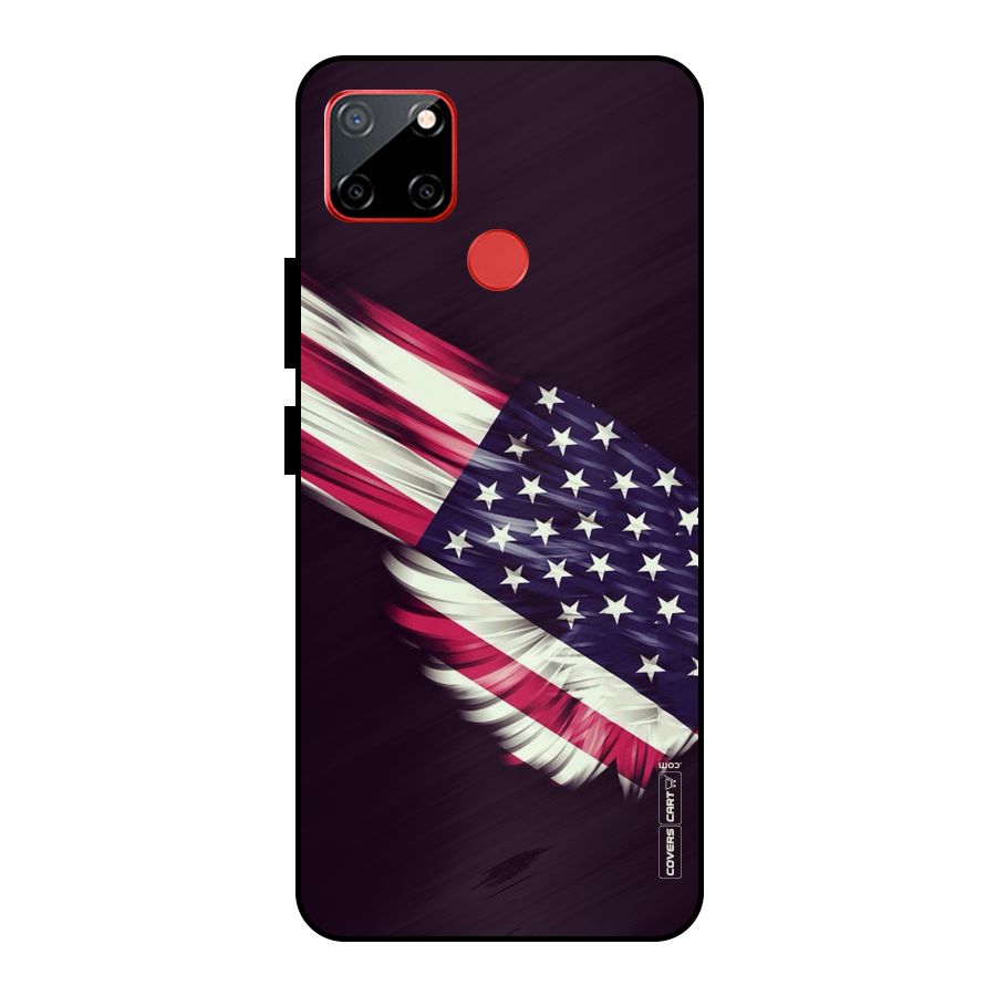 Red And White Stripes Stars Metal Back Case for Realme C12