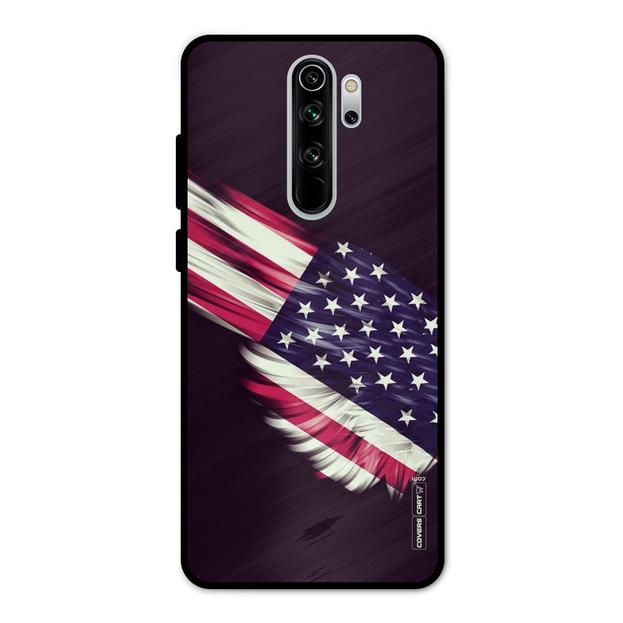 Red And White Stripes Stars Metal Back Case for Redmi Note 8 Pro