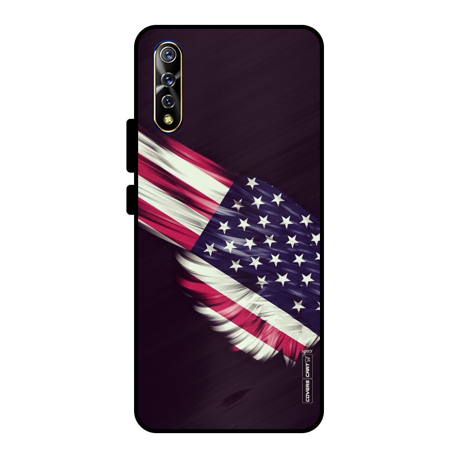 Red And White Stripes Stars Metal Back Case for Vivo S1