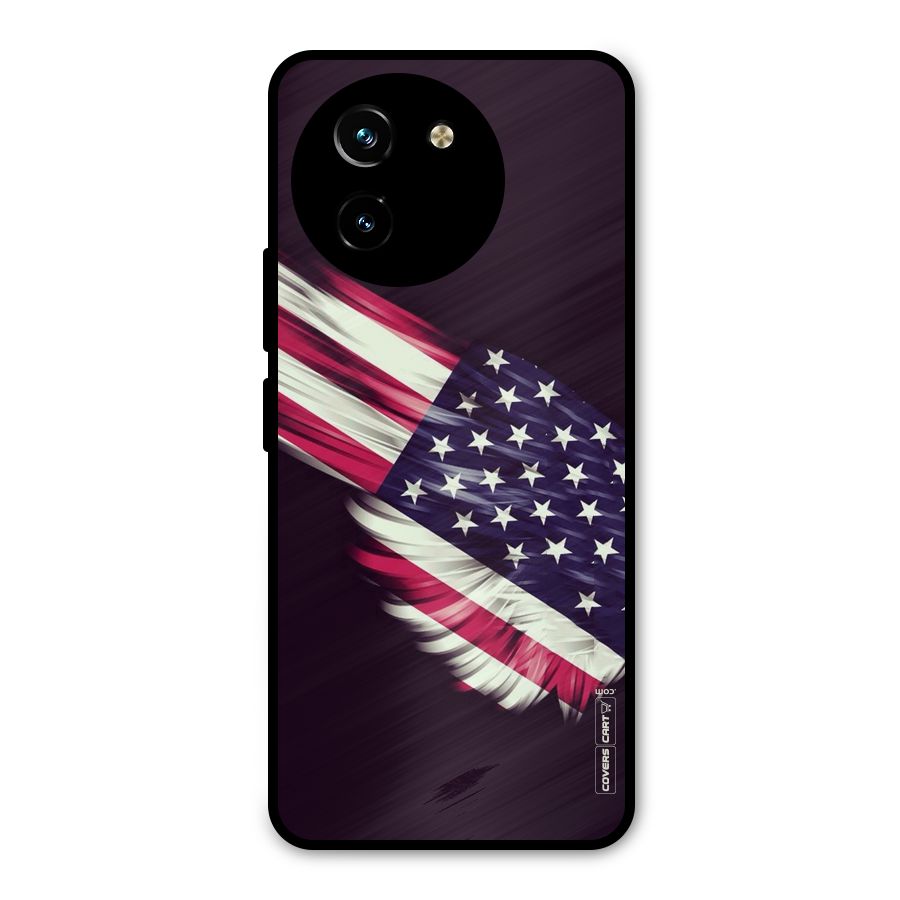 Red And White Stripes Stars Metal Back Case for Vivo T3x