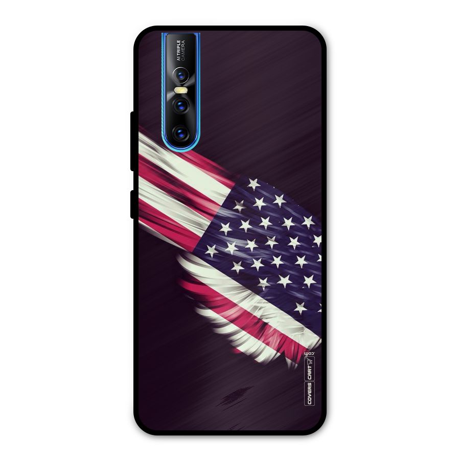 Red And White Stripes Stars Metal Back Case for Vivo V15 Pro