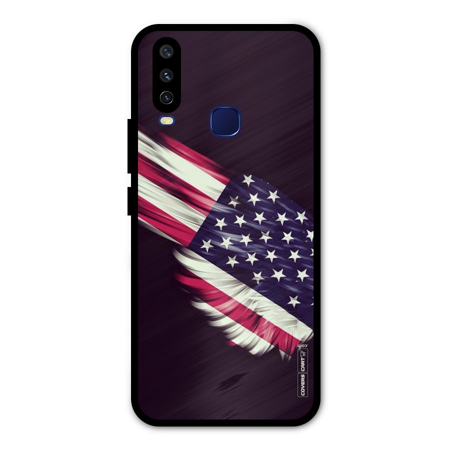 Red And White Stripes Stars Metal Back Case for Vivo V17