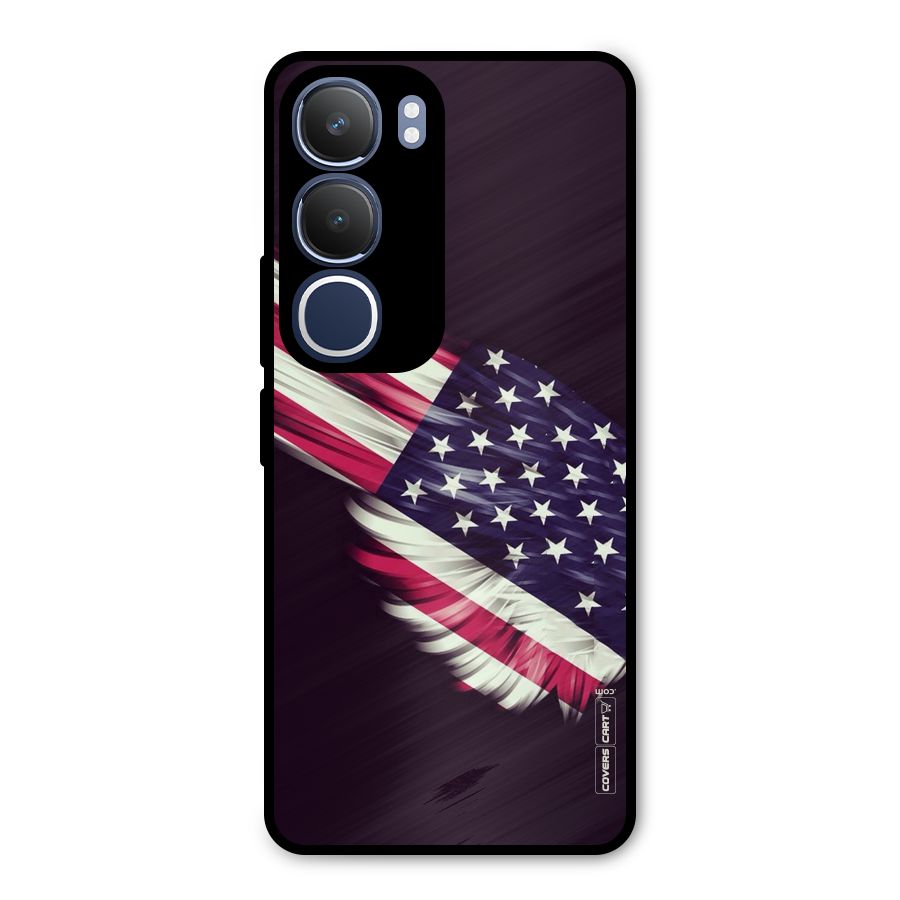 Red And White Stripes Stars Metal Back Case for Vivo Y29