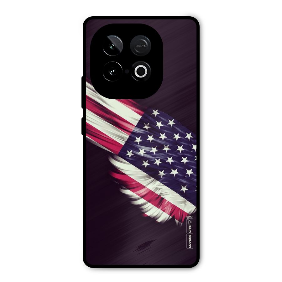 Red And White Stripes Stars Metal Back Case for iQOO Neo 10