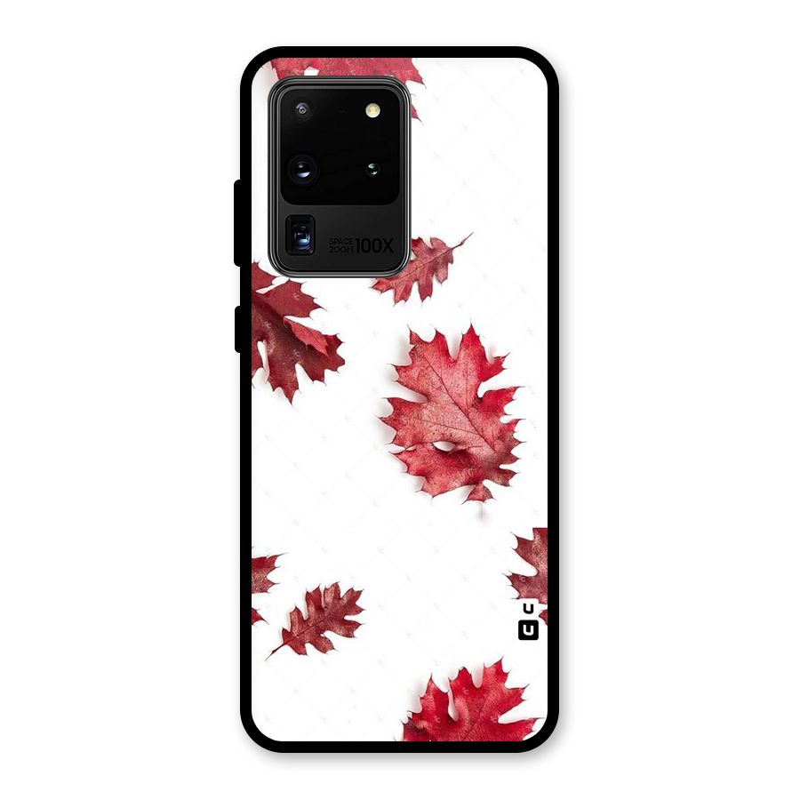 Red Appealing Autumn Leaves Glass Back Case for Galaxy S20 Ultra