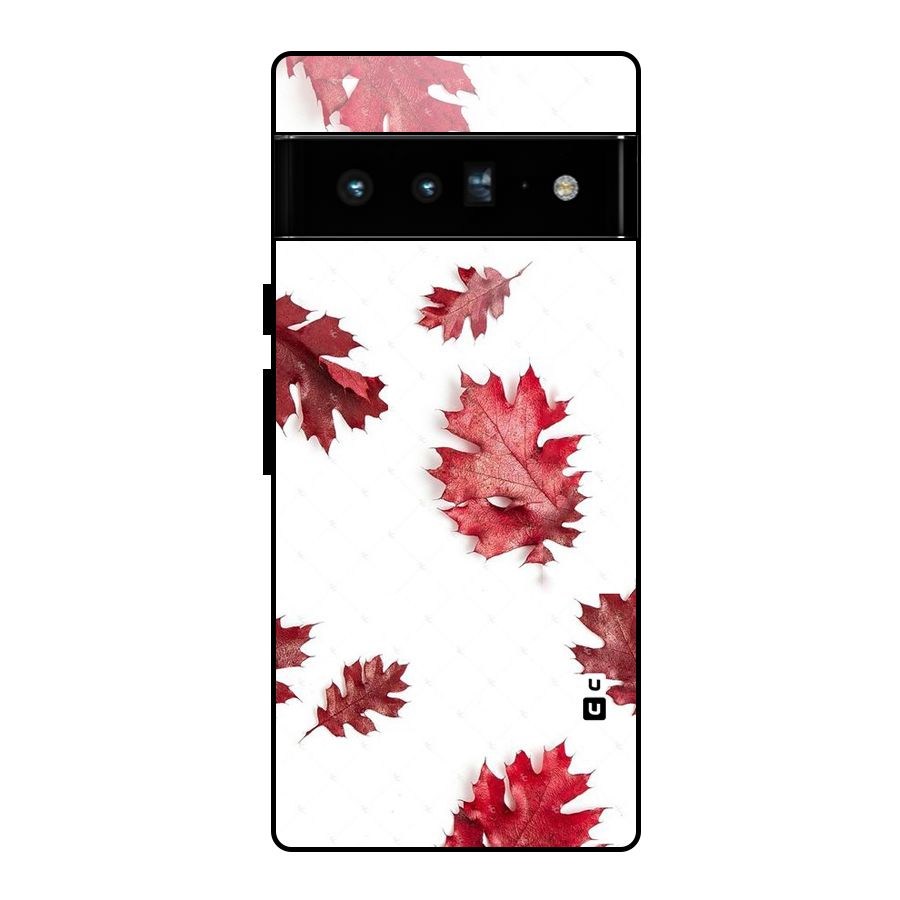 Red Appealing Autumn Leaves Glass Back Case for Google Pixel 6 Pro