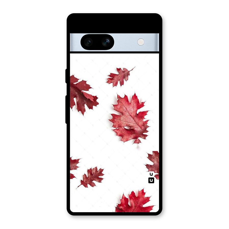 Red Appealing Autumn Leaves Glass Back Case for Google Pixel 7a